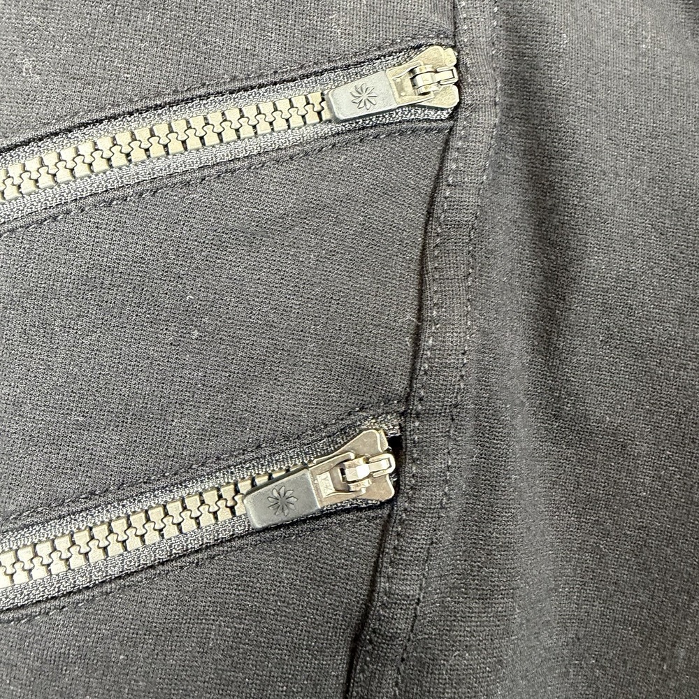 Athleta Ponte Moto Black Pants S8 Slim Fit Zip Pocket Stretch Active Travel - Picture 10 of 16
